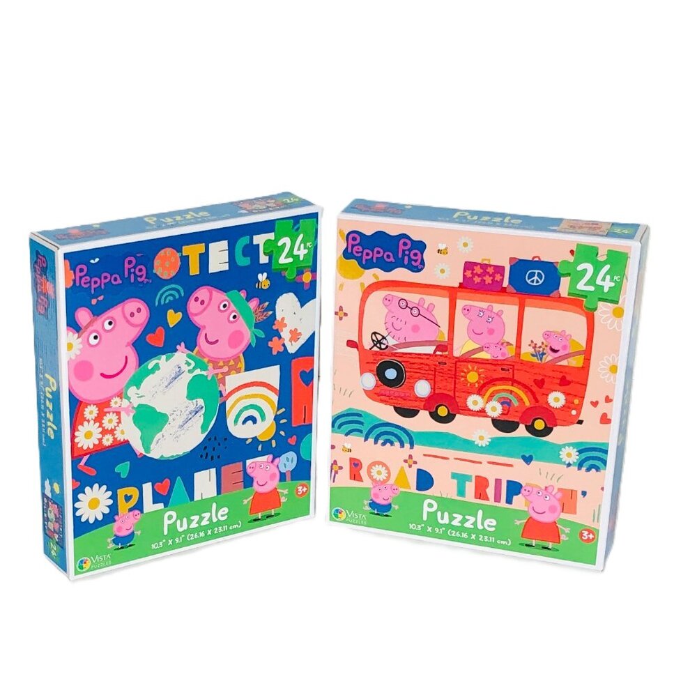 Set of Two Peppa Pig 24 Pcs Puzzles New Sealed For Age 3+